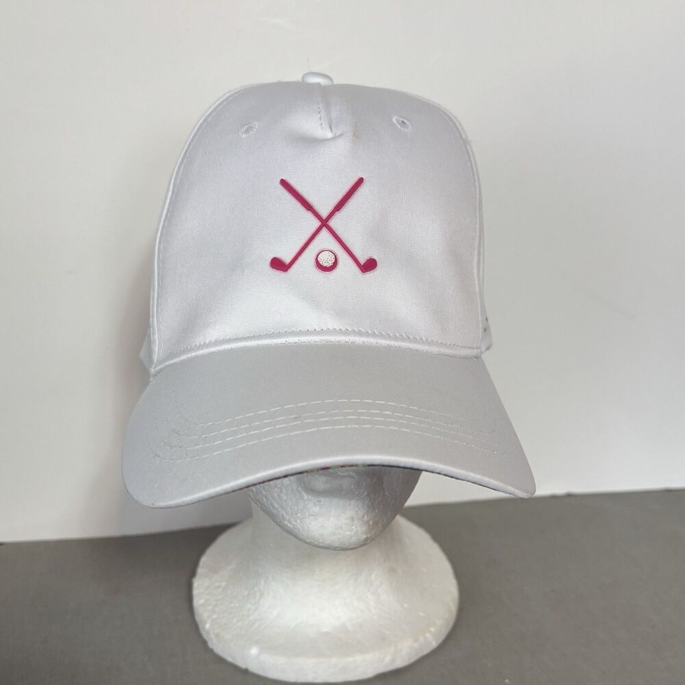 TOMMY BAHAMA Cap Women's Adjustable Strapback White Hat Pink Golf Clubs